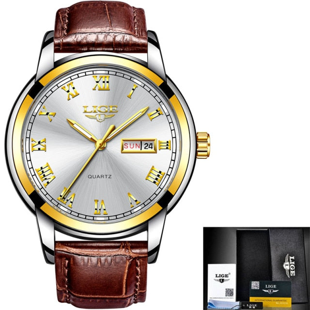 Luxury Casual Leather Quartz Men's Watch Business Clock