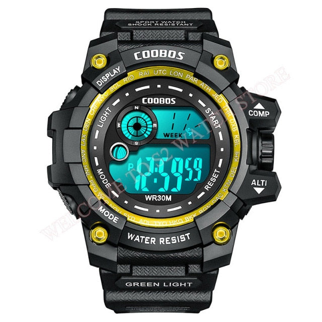 High-end Silicone Strap Military Wrist Watch Led Calendar Waterproof Digital Watch